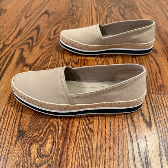 PRADA SPORT CANVAS SLIP-ON ESPADRILLES KHAKI LOAFER - Retail $495 - Picture 3 of 8